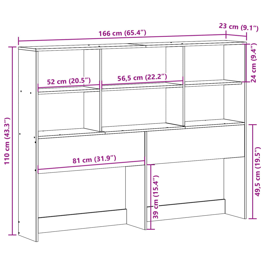 White Solid Pine Wood Headboard with Storage, 160 cm
