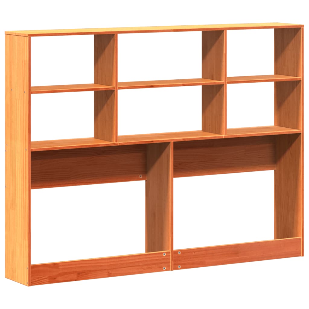 Solid Pine Headboard with Storage, Wax Brown, 150 cm