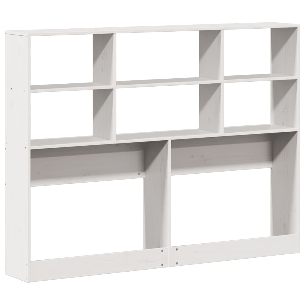 White Solid Pine Headboard with Storage, 120 cm - Stylish & Functional