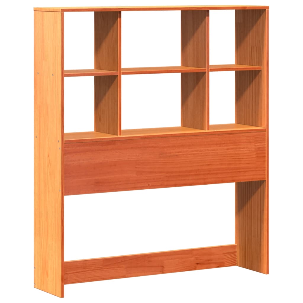 Wax Brown Pine Headboard with Storage, 100 cm, Solid Wood