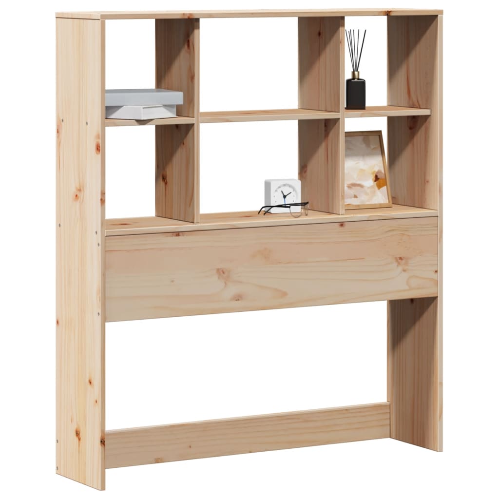 Solid Pine Headboard with Storage, 90 cm, Natural Wood Finish