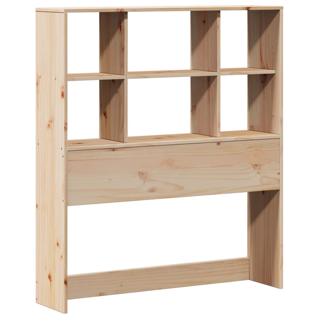 Solid Pine Headboard with Storage, 90 cm, Natural Wood Finish