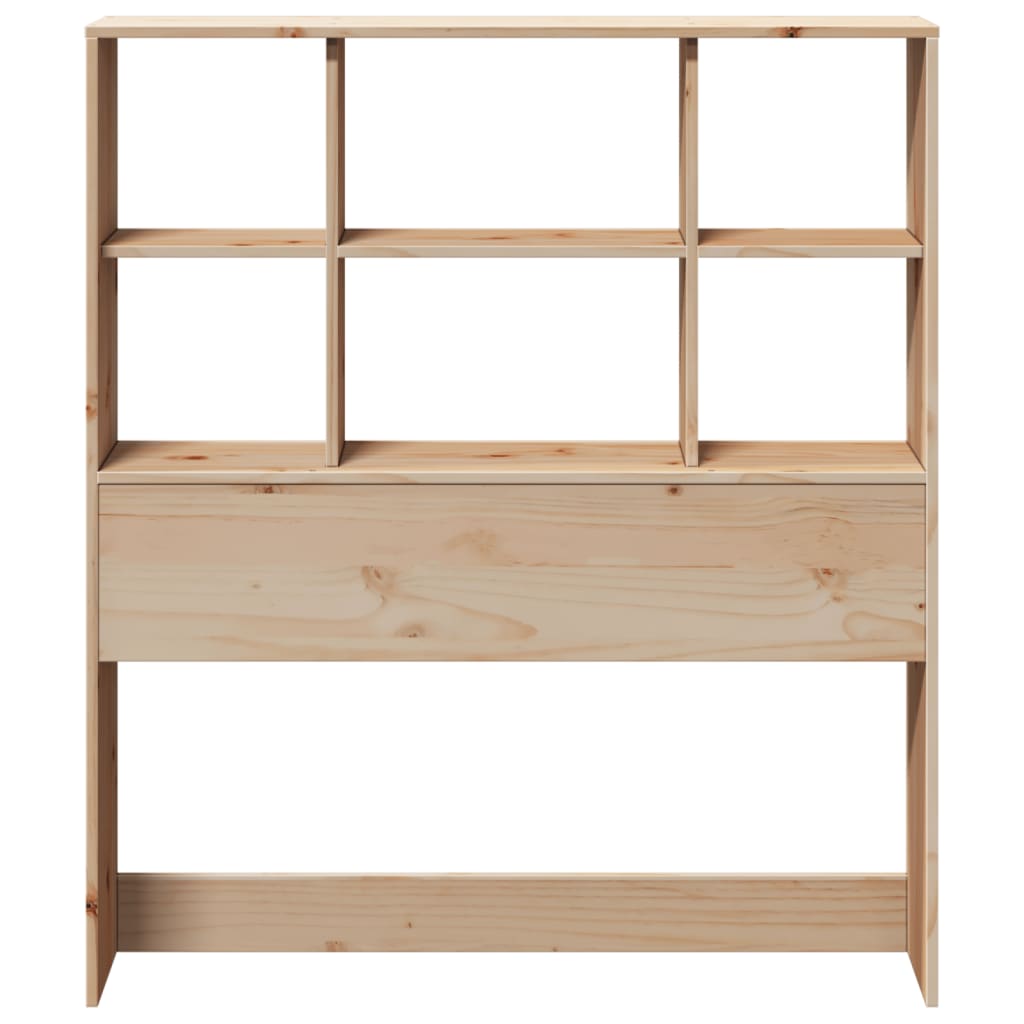 Solid Pine Headboard with Storage, 90 cm, Natural Wood Finish