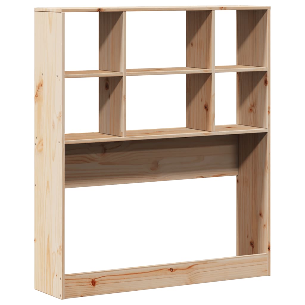 Solid Pine Headboard with Storage, 90 cm, Natural Wood Finish