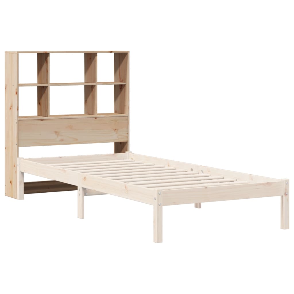 Solid Pine Headboard with Storage, 90 cm, Natural Wood Finish