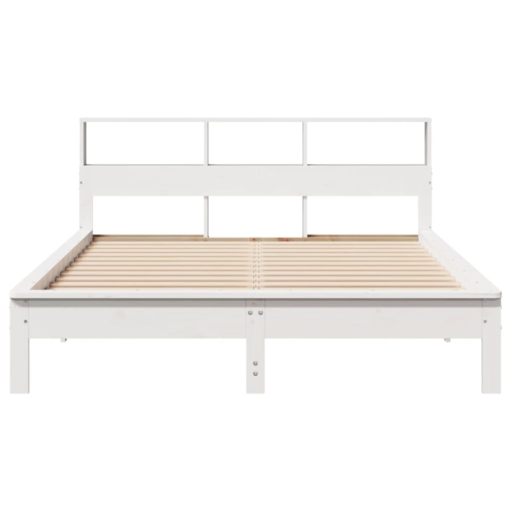 Bookcase Bed without Mattress White 120x200 cm Solid Wood Pine