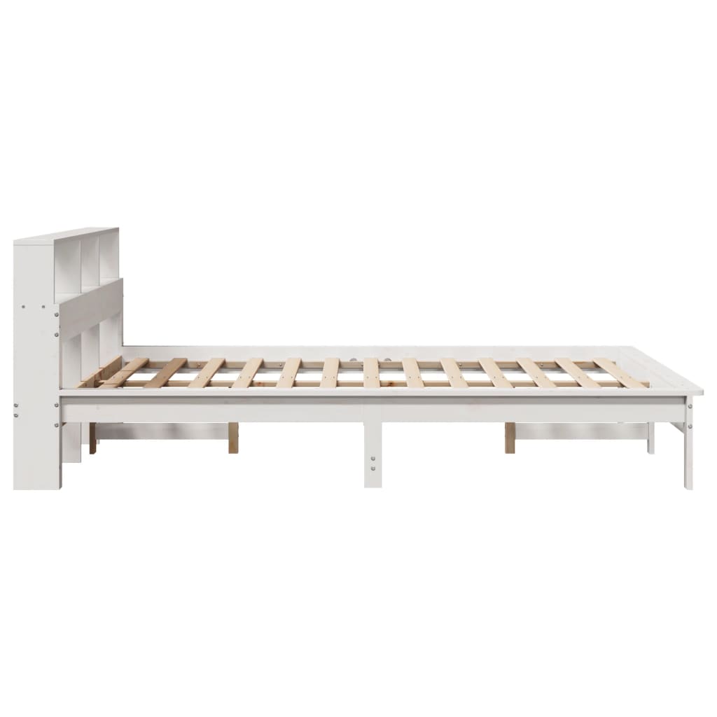 Bookcase Bed without Mattress White 120x200 cm Solid Wood Pine