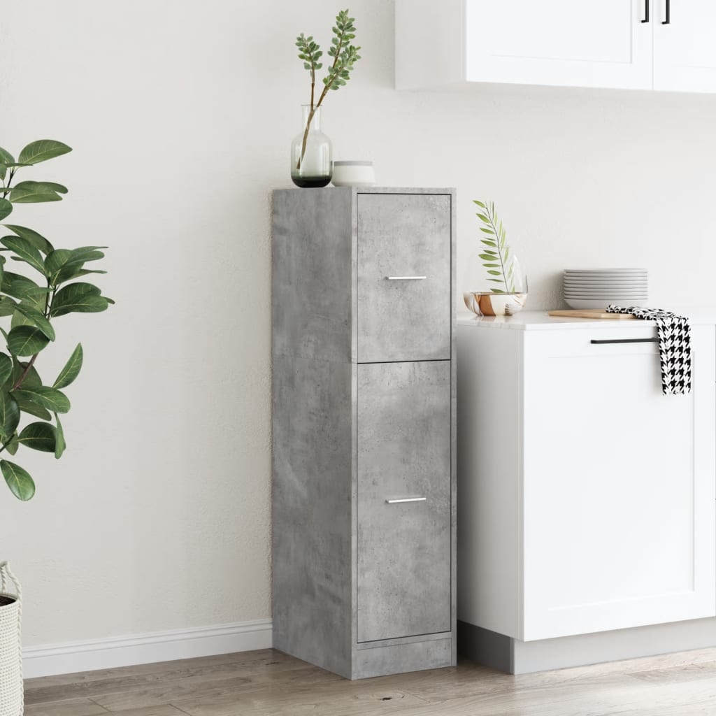 Concrete Grey Apothecary Cabinet, 30x41x118 cm, Engineered Wood