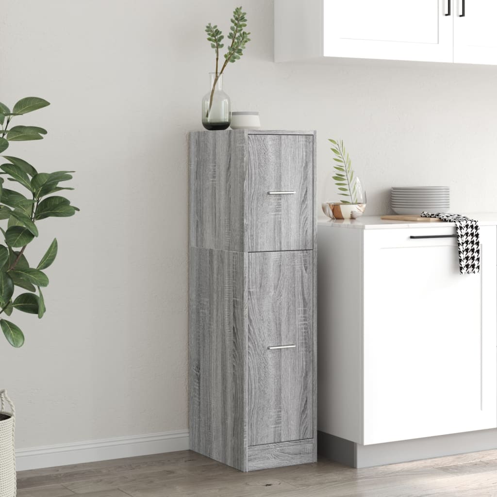 Grey Sonoma Apothecary Cabinet 30x41x118 cm - Engineered Wood