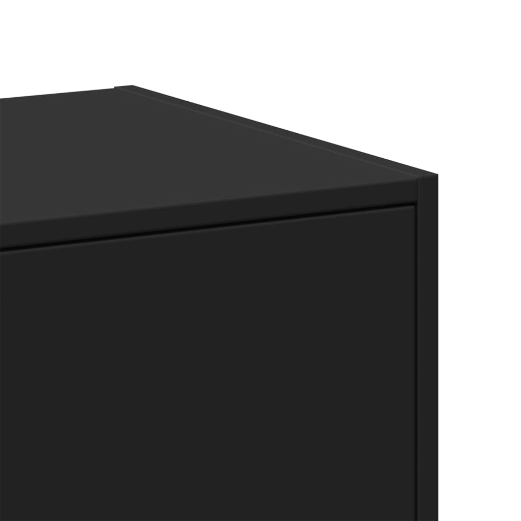 Sleek Black Apothecary Cabinet - Engineered Wood, 30x41x144.5 cm