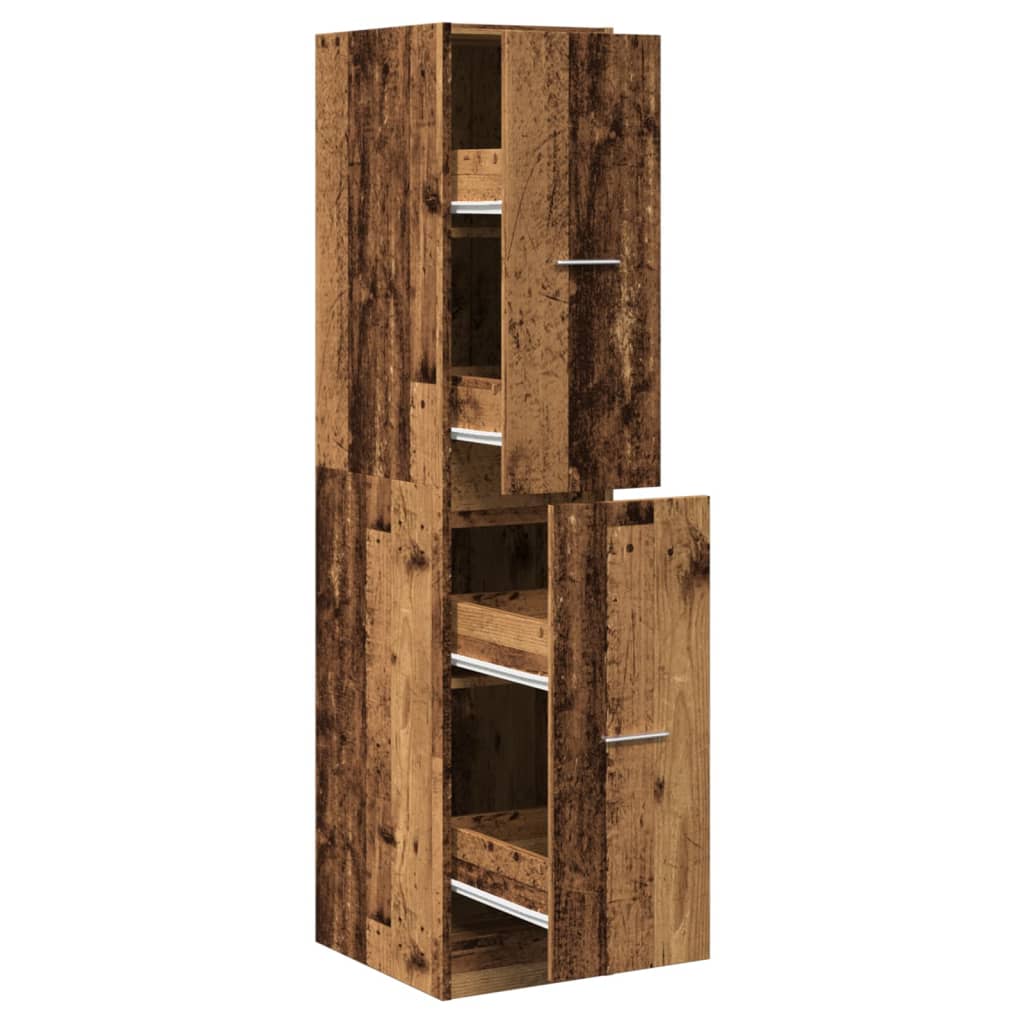Vintage Wood Apothecary Cabinet - 30x41x144.5 cm, Engineered Wood