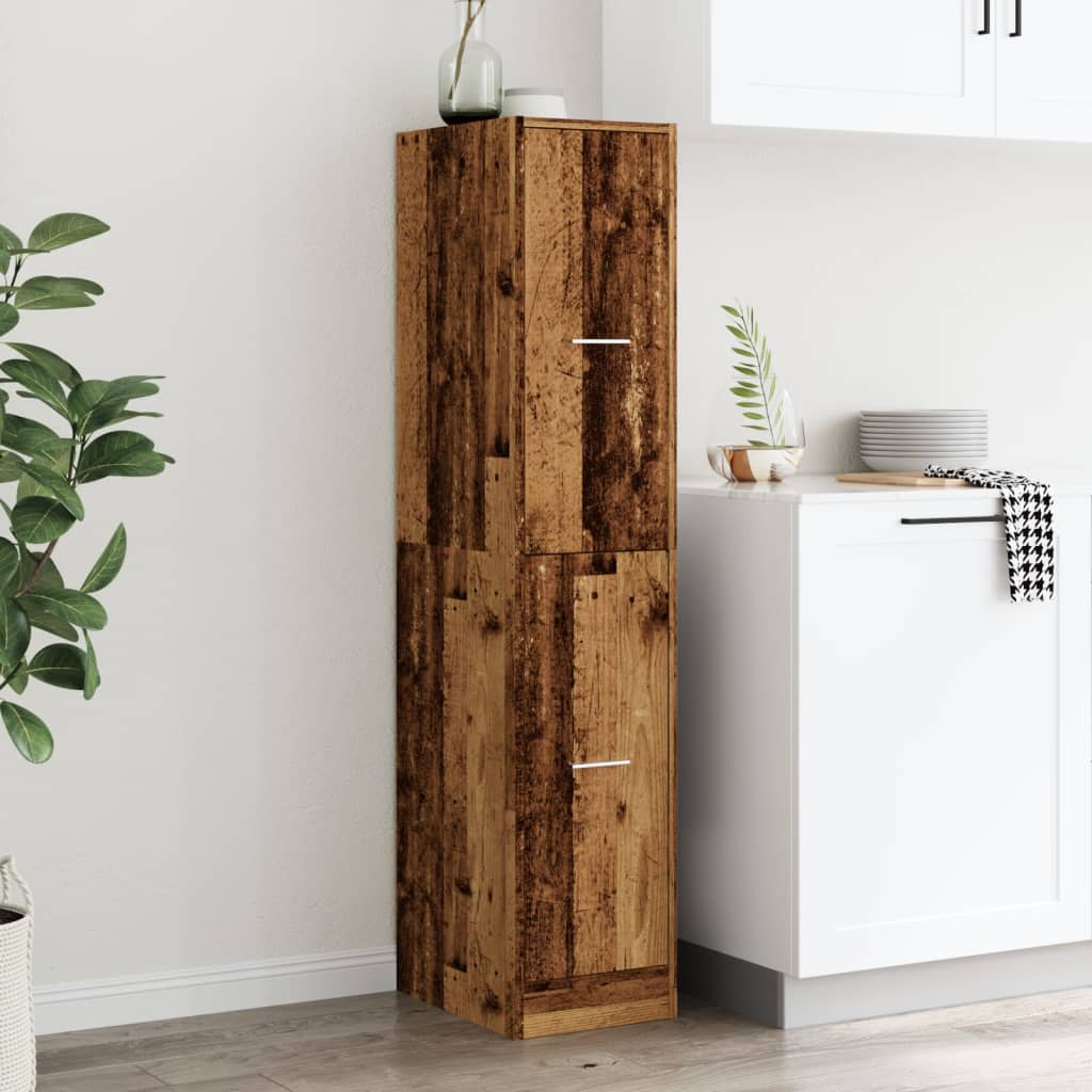 Vintage Wood Apothecary Cabinet - 30x41x144.5 cm, Engineered Wood