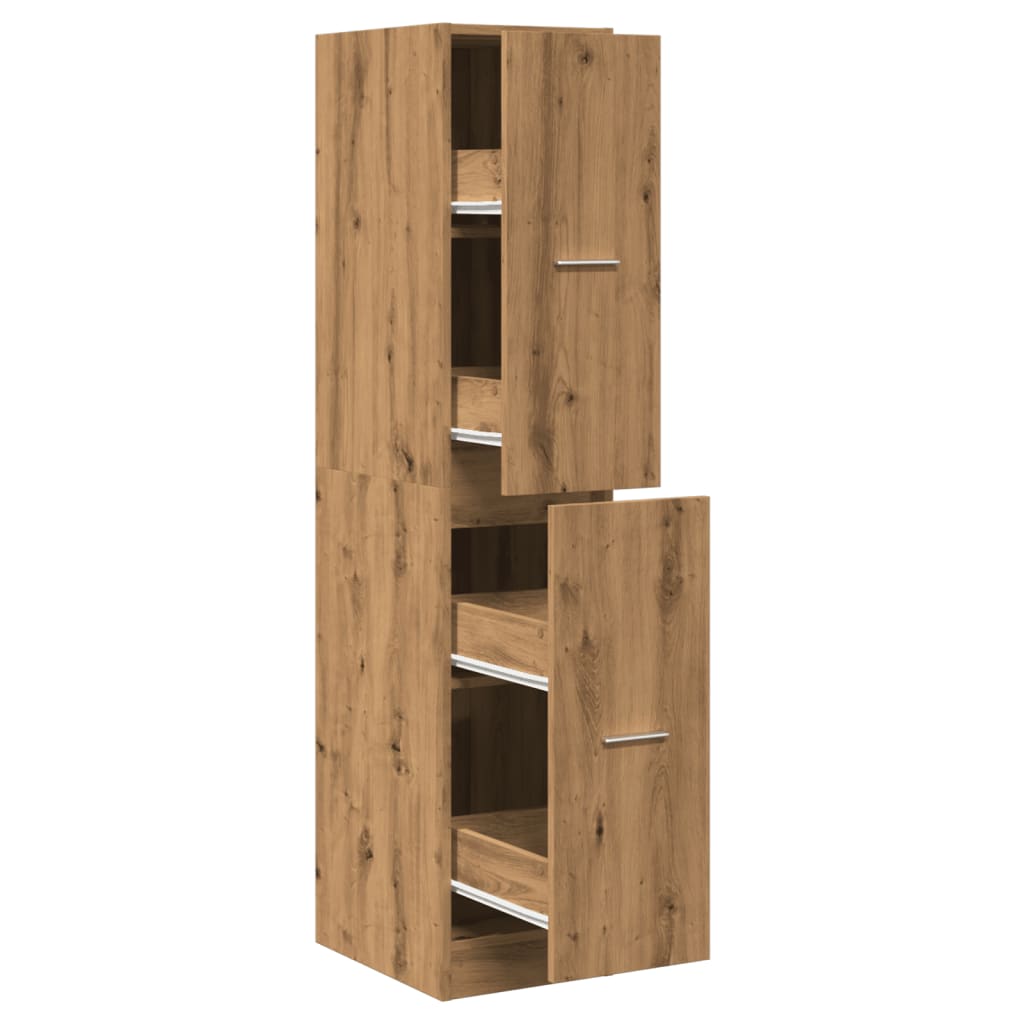 Artisian Oak Apothecary Cabinet - 30x41x144.5 cm Engineered Wood