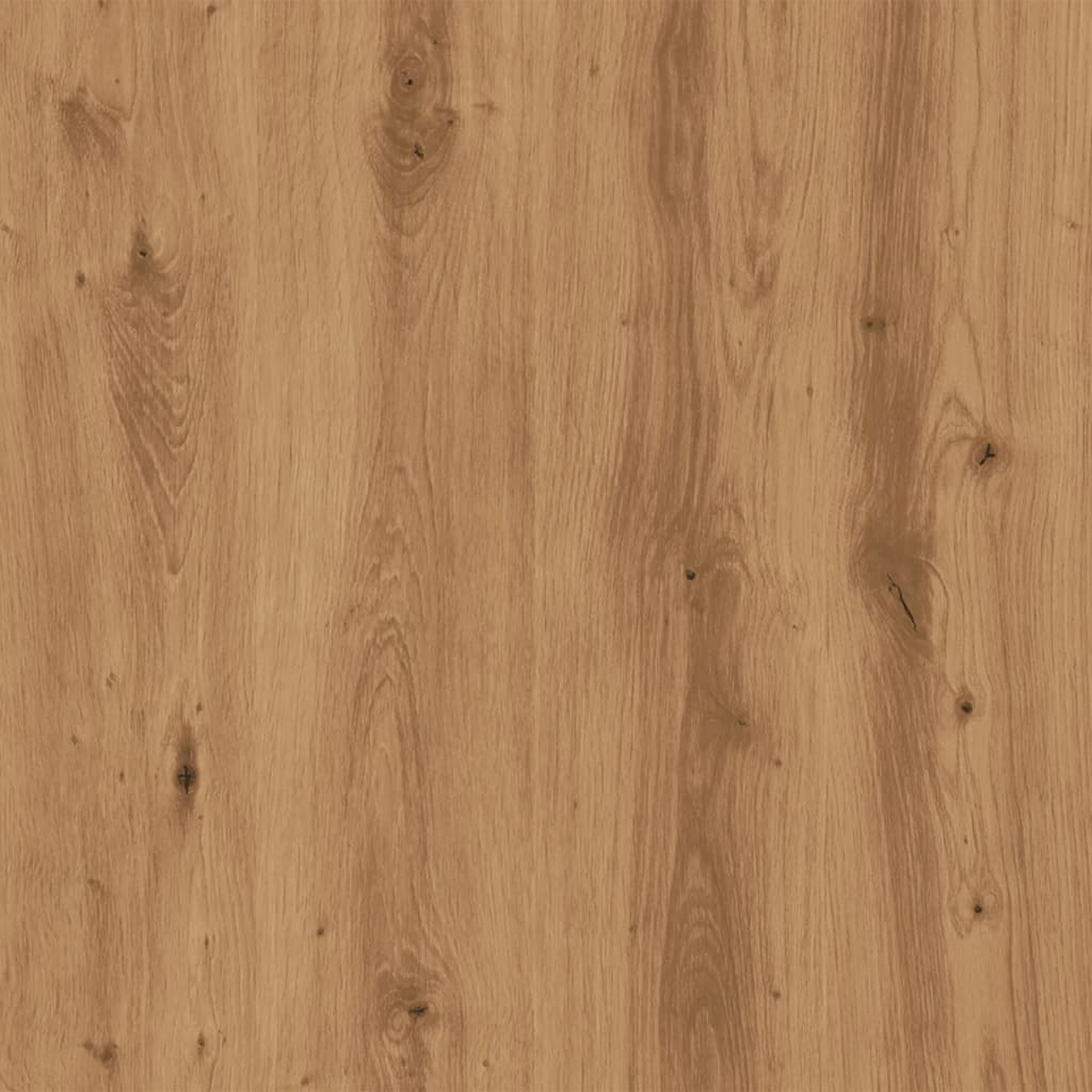 Rolling Artisian Oak Narrow Bathroom Cabinet - Engineered Wood