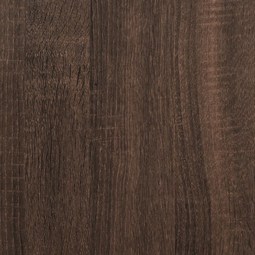 Compact Brown Oak Rolling Bathroom Cabinet - Engineered Wood