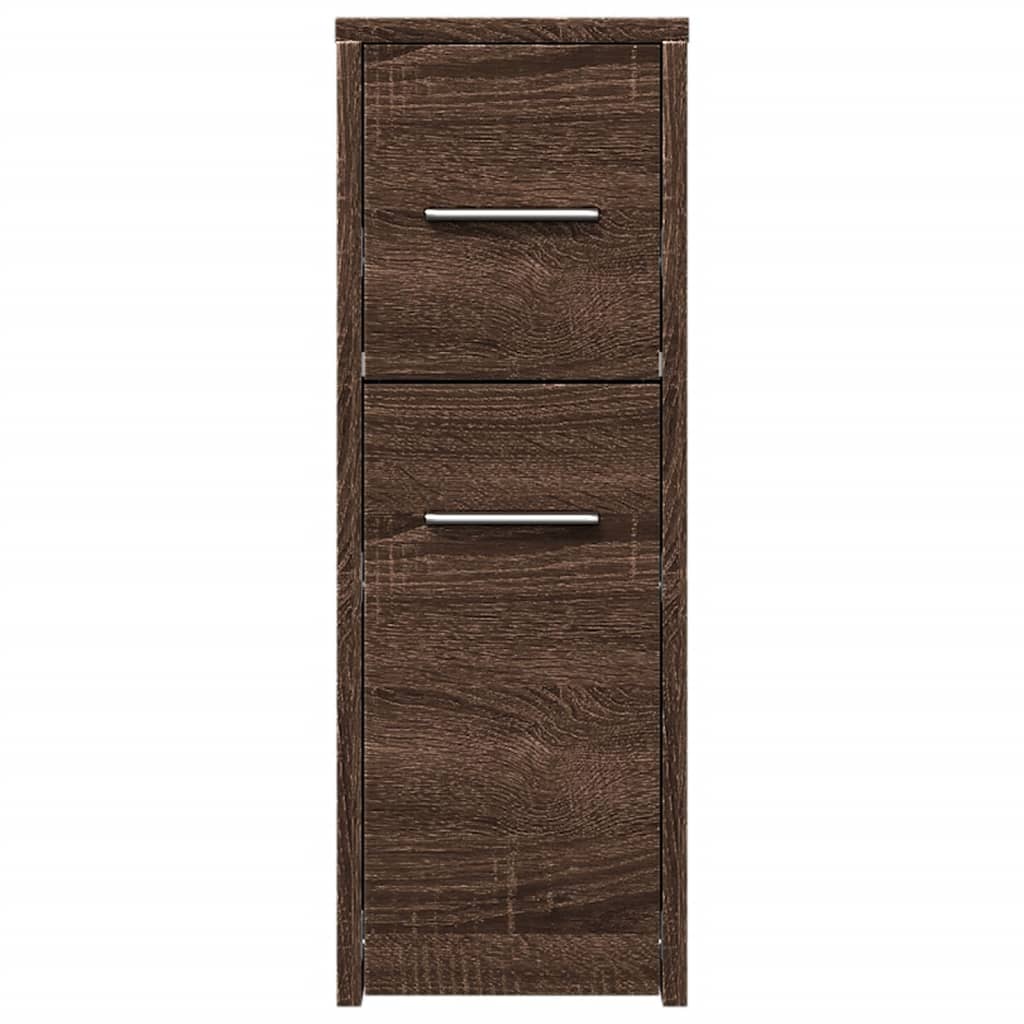 Mobile Narrow Bathroom Cupboard, Brown Oak Engineered Wood