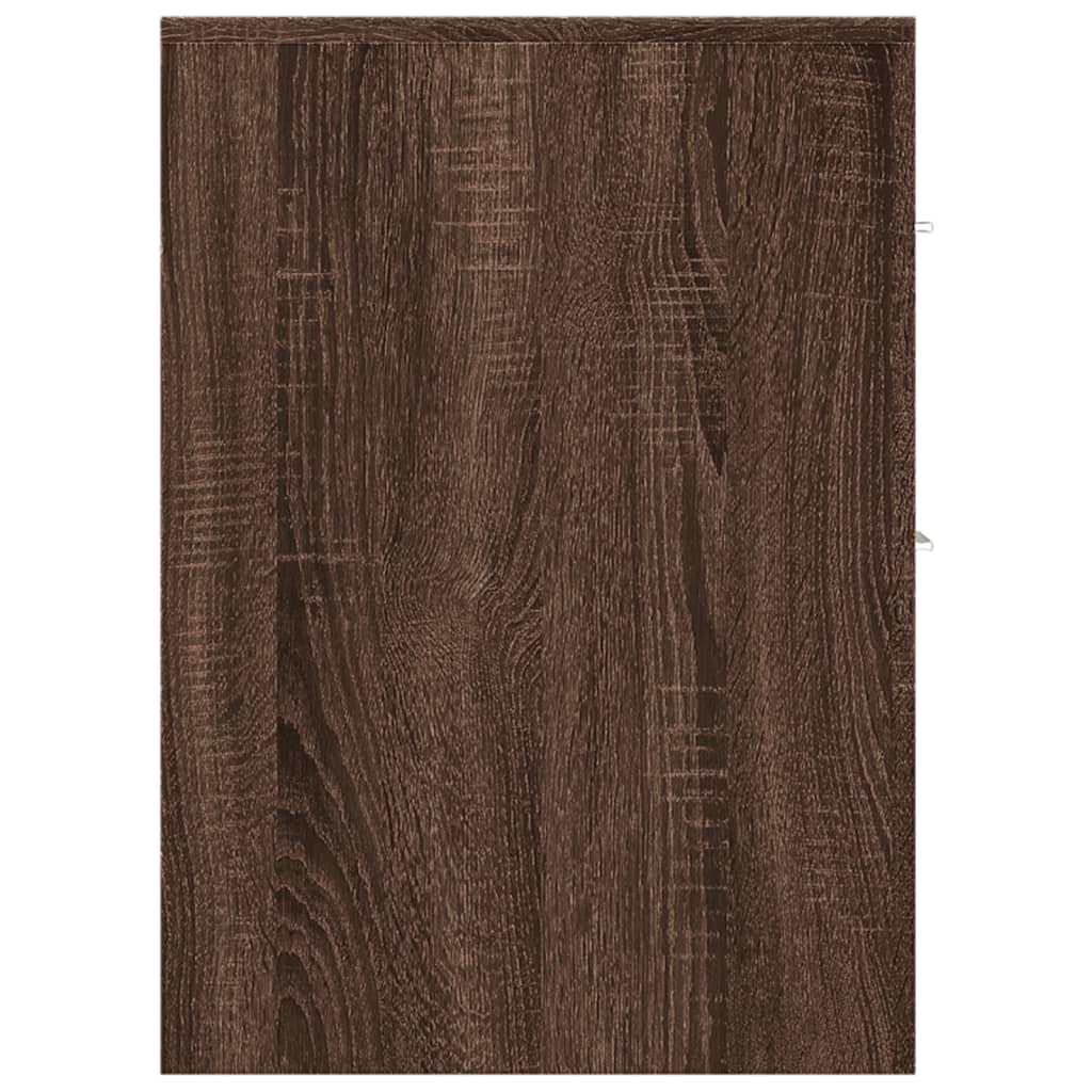 Mobile Narrow Bathroom Cupboard, Brown Oak Engineered Wood