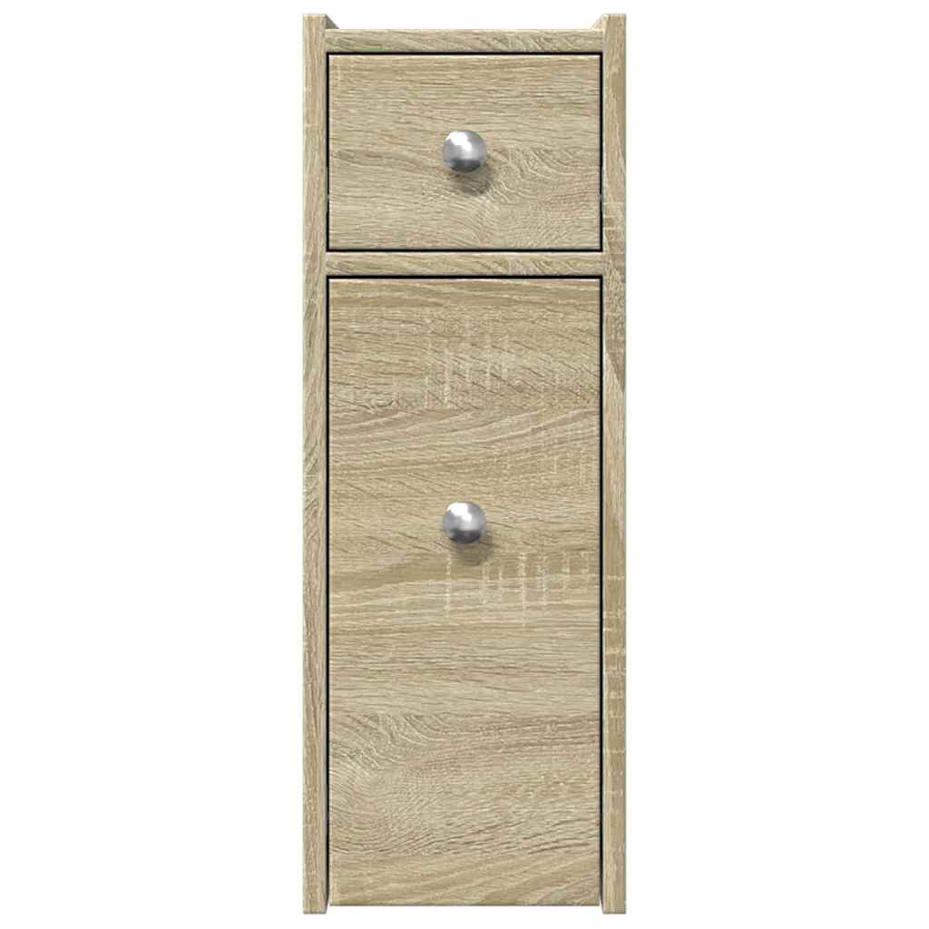 Mobile Sonoma Oak Narrow Bathroom Cupboard - Engineered Wood