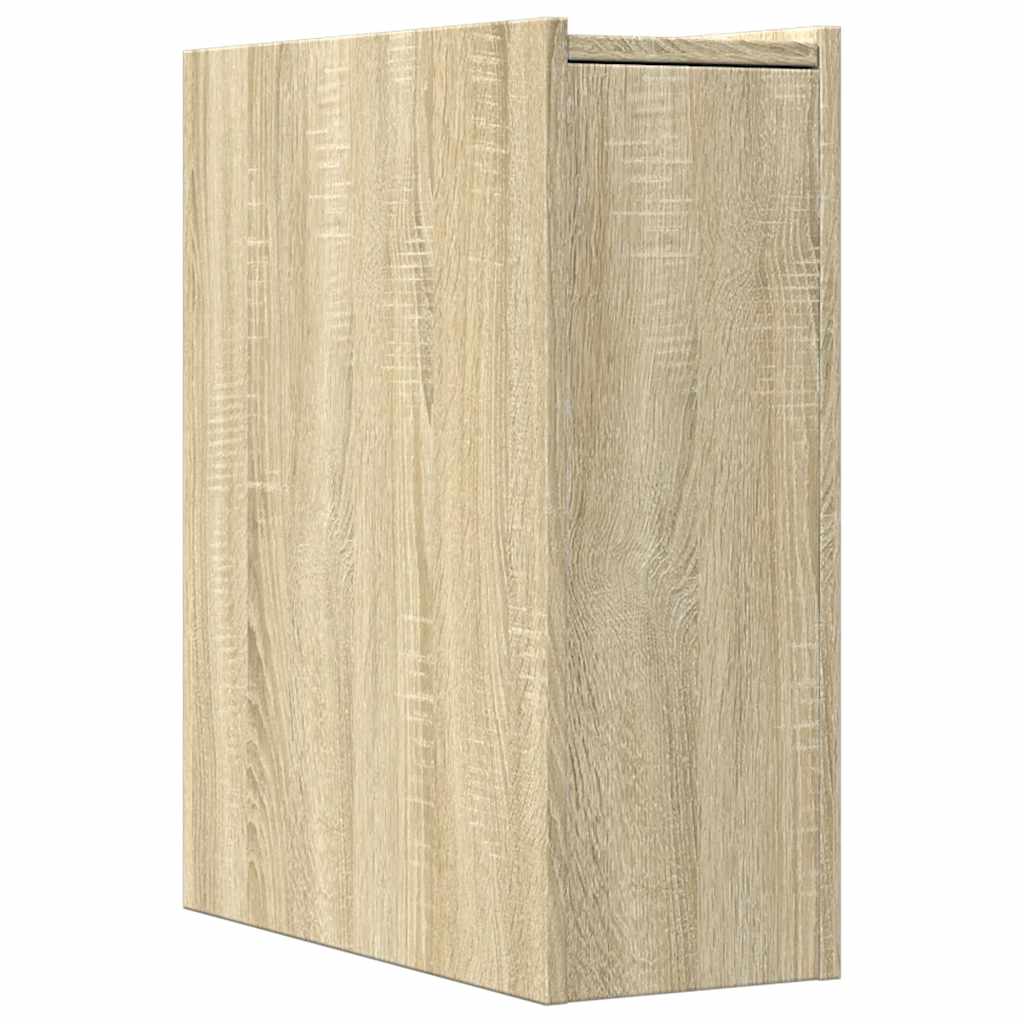 Mobile Sonoma Oak Narrow Bathroom Cupboard - Engineered Wood