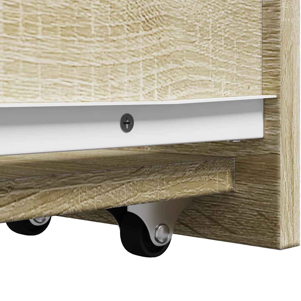 Mobile Sonoma Oak Narrow Bathroom Cupboard - Engineered Wood
