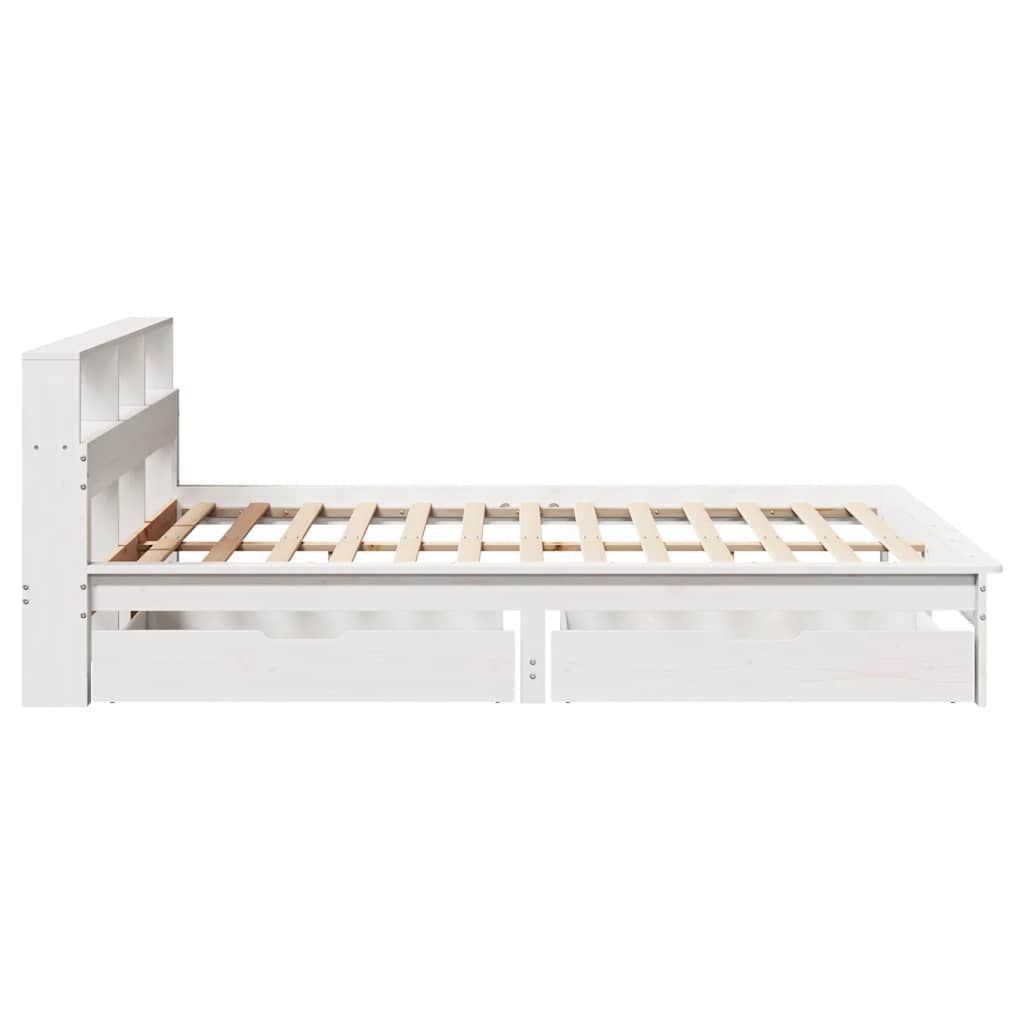Bookcase Bed without Mattress White 120x200 cm Solid Wood Pine