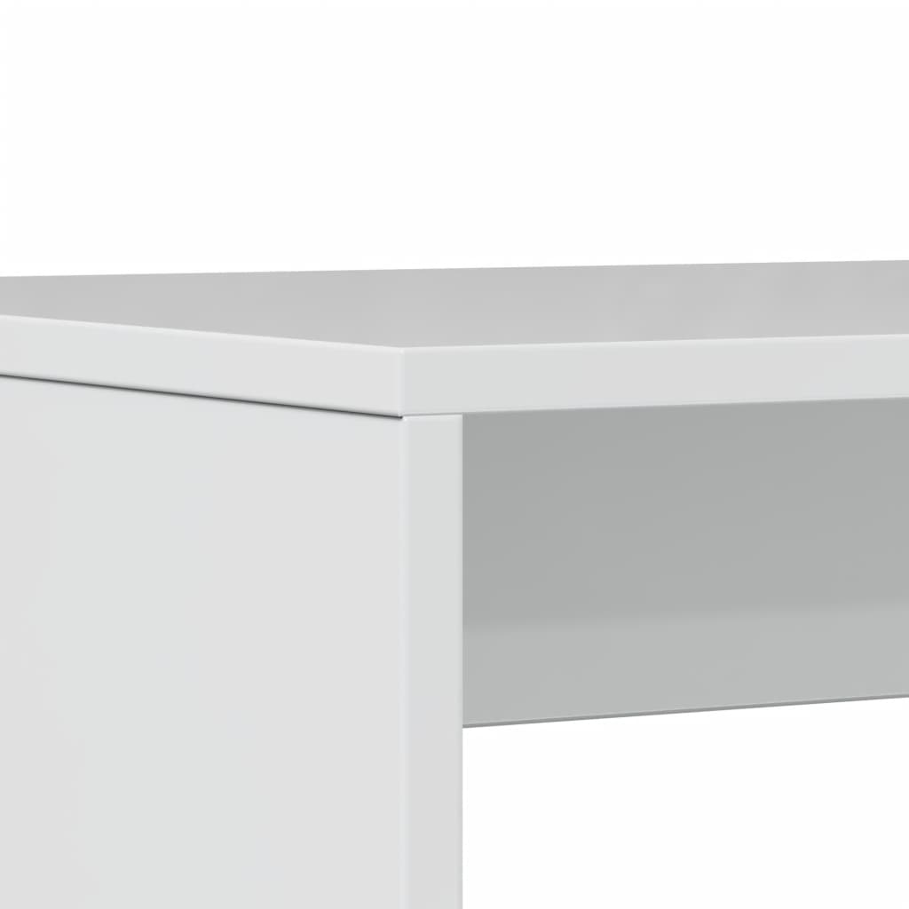 High Gloss White 3 Piece Dining Table & Bench Set - Engineered Wood
