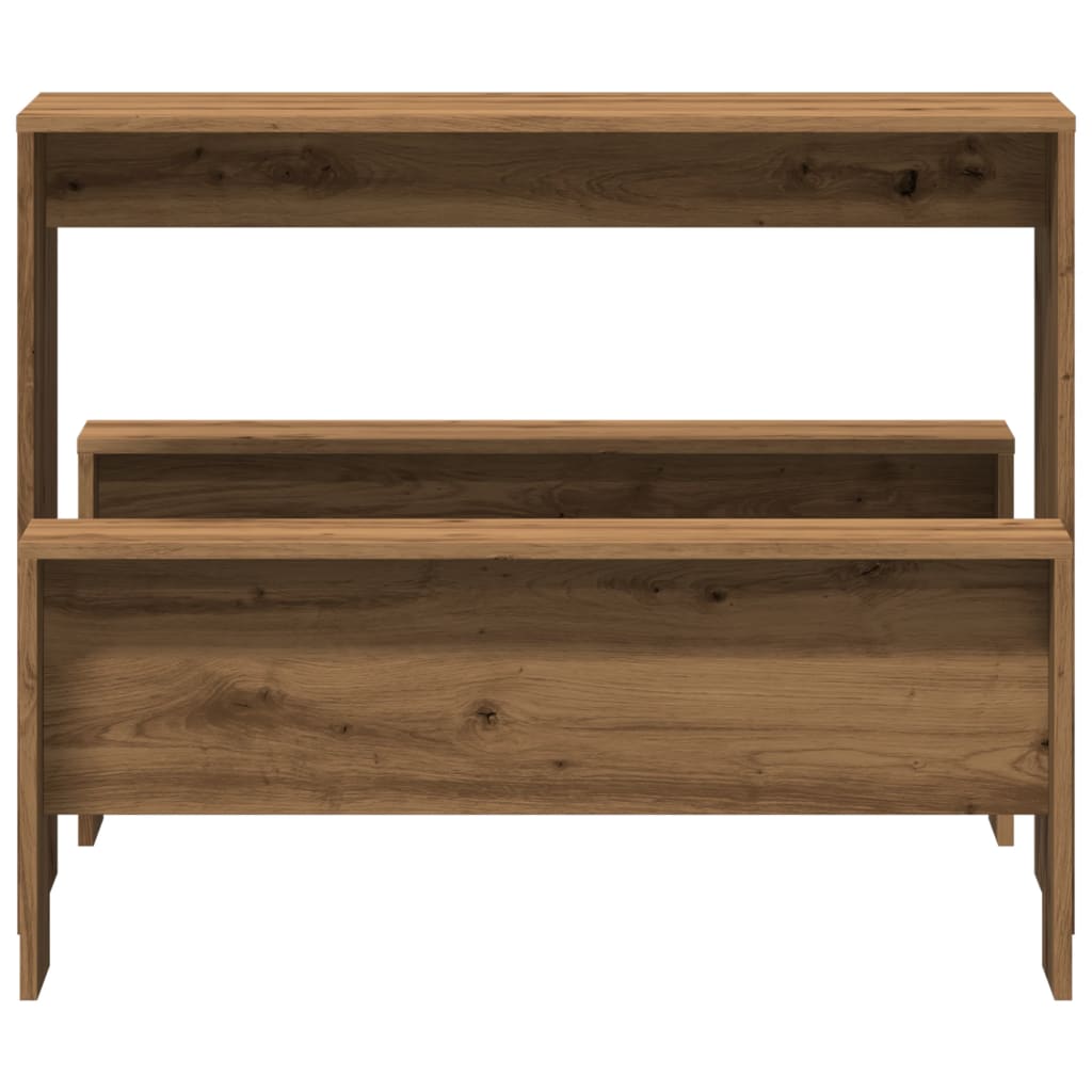 Artisian Oak 3-Piece Dining Set - Table & Bench (Engineered Wood)