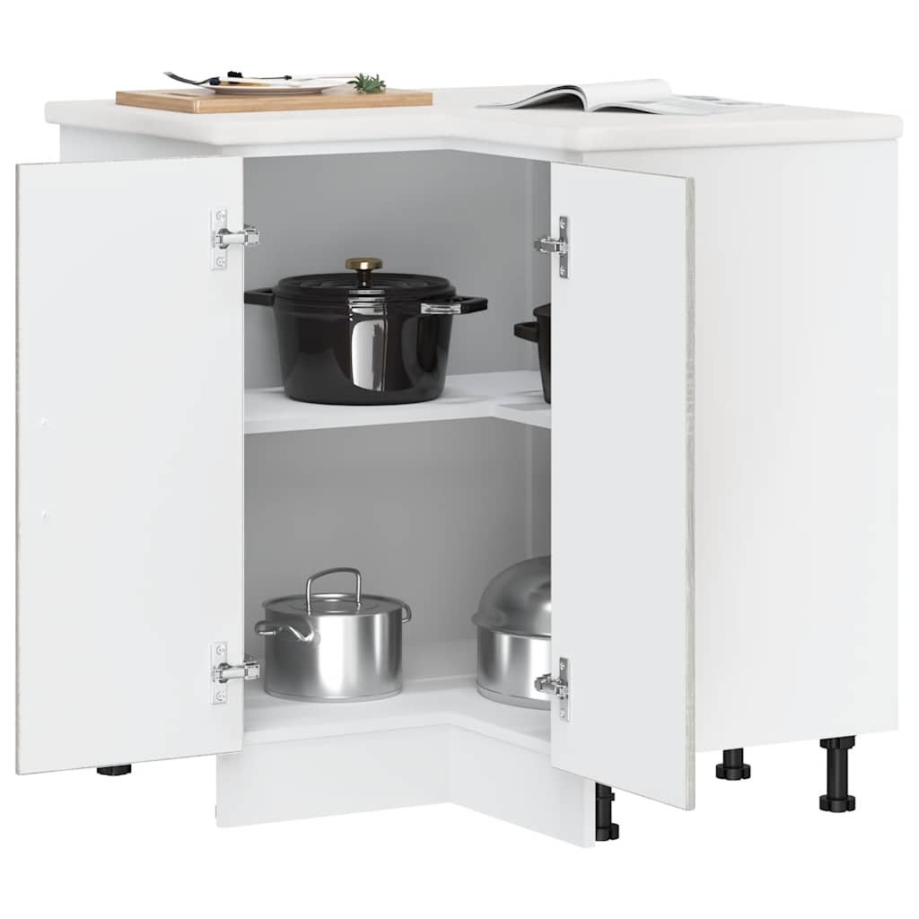 Kitchen Corner Base Cabinet Kalmar Grey Sonoma Engineered Wood
