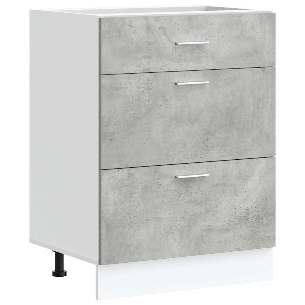 Kitchen Base Cabinet Lyon Concrete Grey Engineered Wood