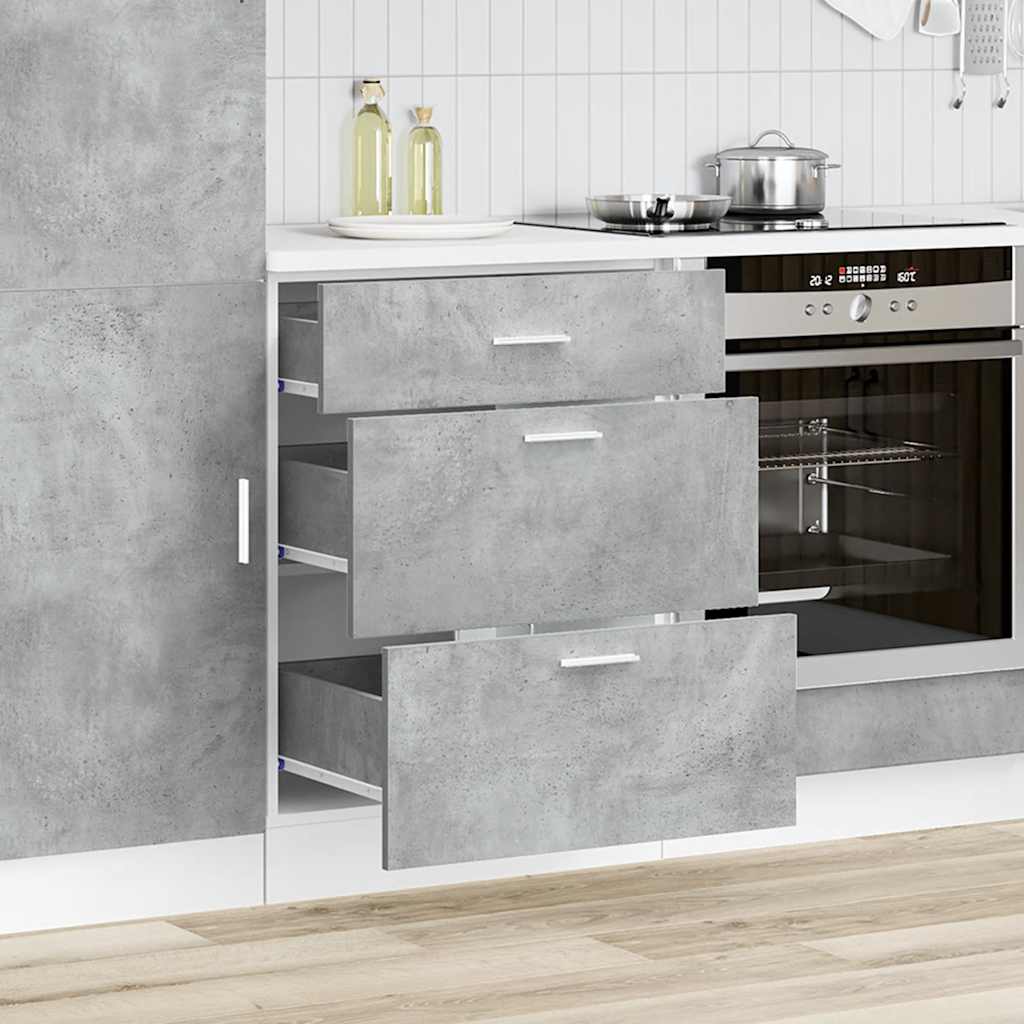 Kitchen Base Cabinet Lyon Concrete Grey Engineered Wood