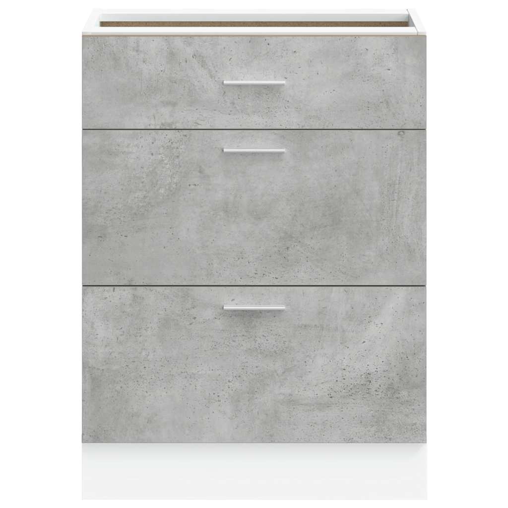 Kitchen Base Cabinet Lyon Concrete Grey Engineered Wood