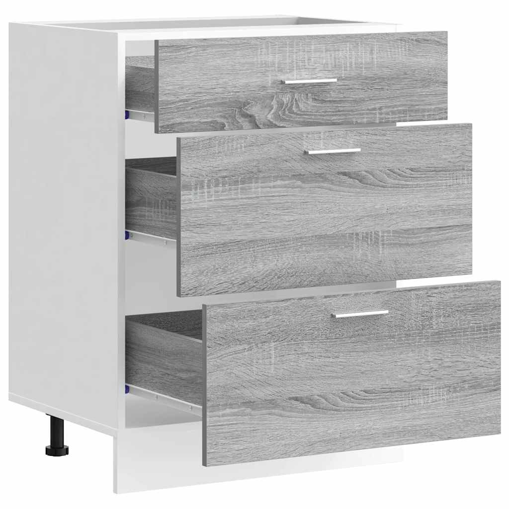 Kitchen Base Cabinet Lyon Grey Sonoma Engineered Wood