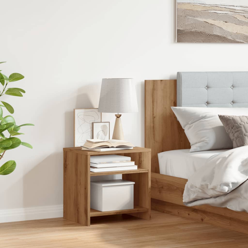 Bedside Cabinet Aritisian Oak 40x30x40 cm Engineered Wood