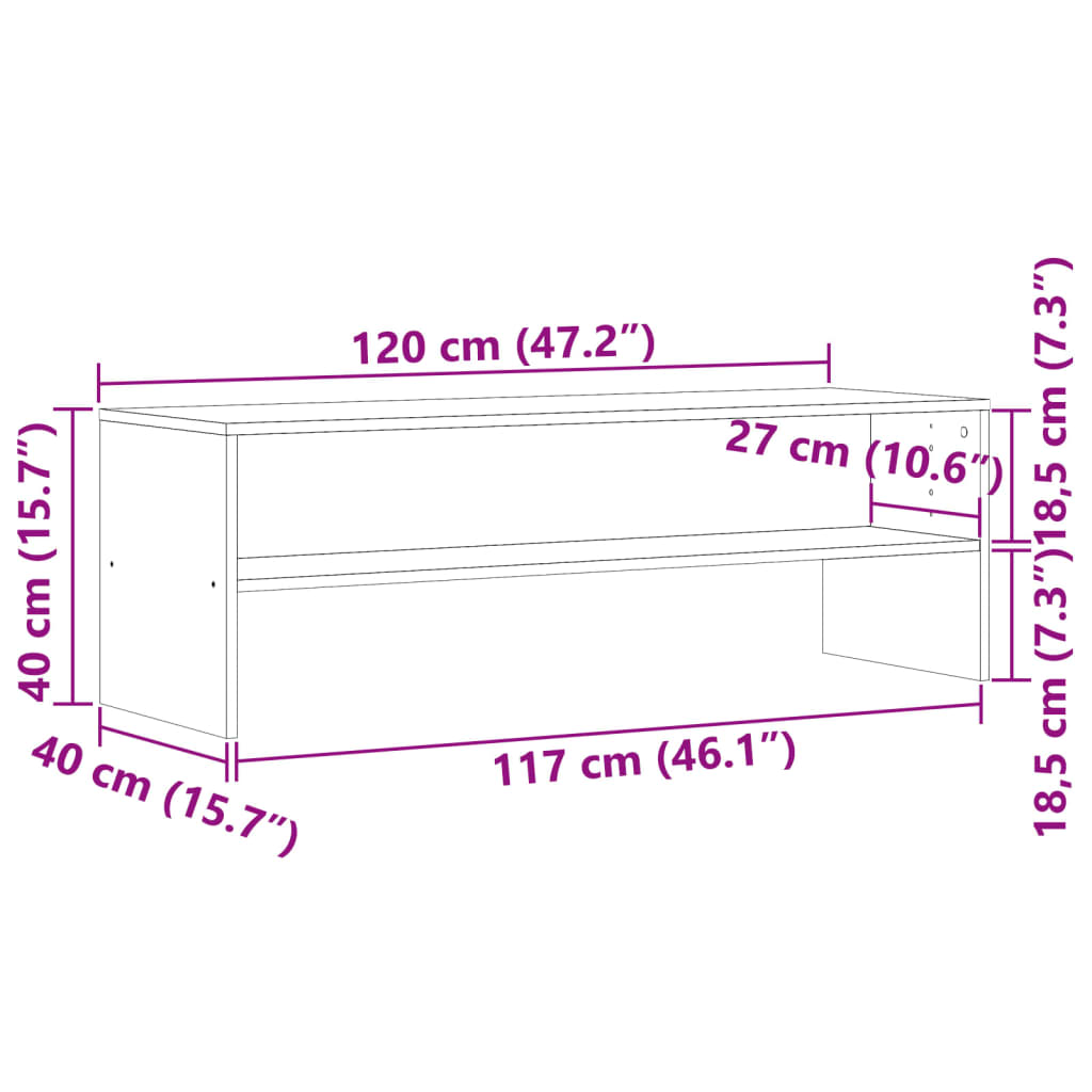 TV Cabinet Old Wood 120x40x40 cm Engineered Wood