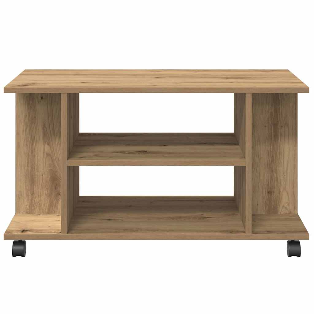TV Cabinet with Castors Artisan Oak 80x40x45 cm Engineered Wood