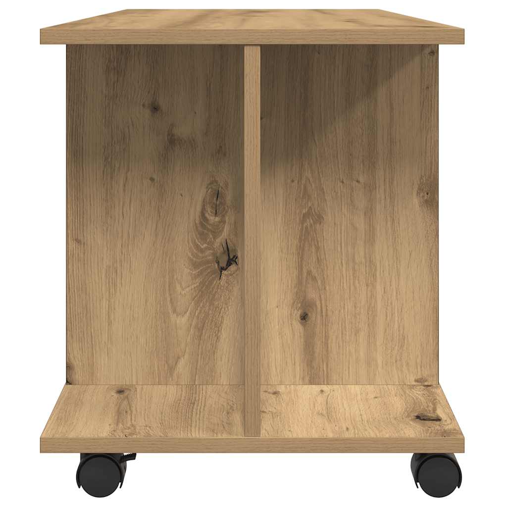 TV Cabinet with Castors Artisan Oak 80x40x45 cm Engineered Wood