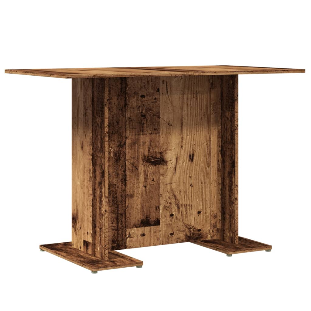 Rustic 110cm Dining Table - Vintage Engineered Wood Finish