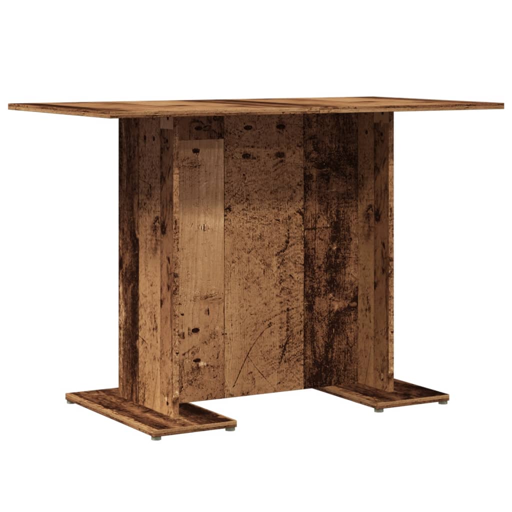 Rustic 110cm Dining Table - Vintage Engineered Wood Finish