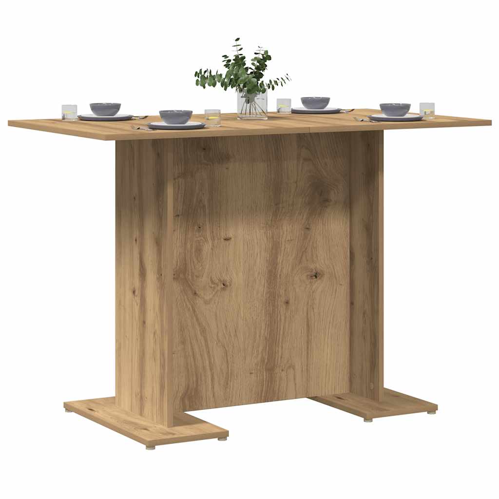 Artisan Oak Dining Table - 110x60x75 cm, Engineered Wood