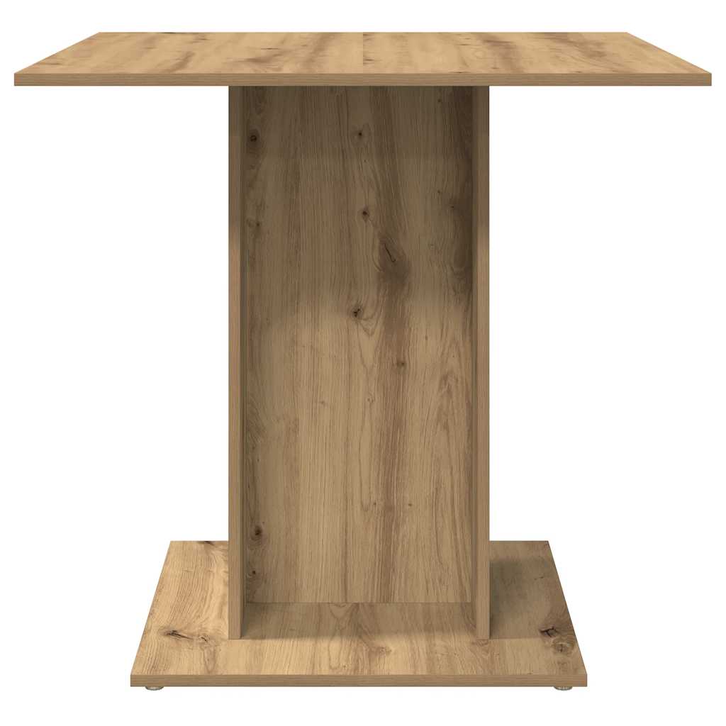 Compact Artisan Oak Dining Table 80x80x75 cm - Engineered Wood