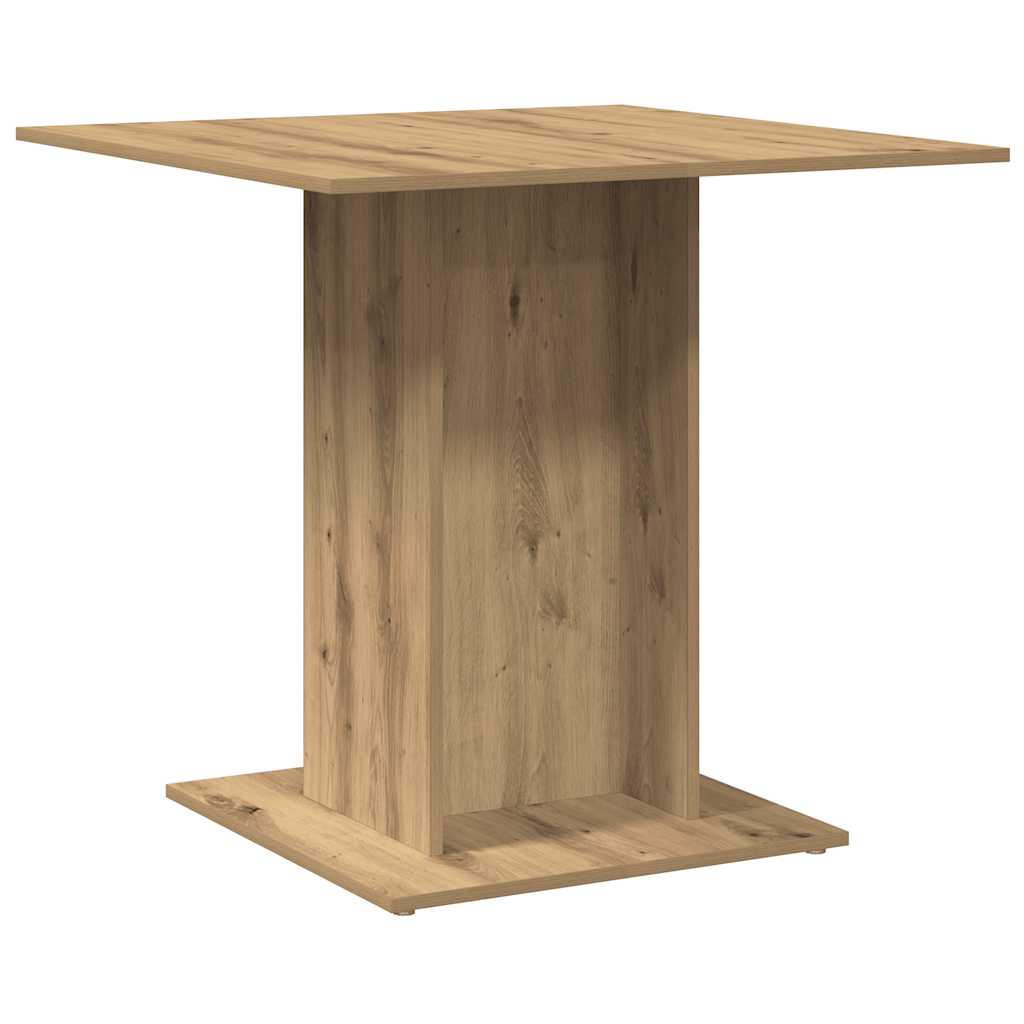 Compact Artisan Oak Dining Table 80x80x75 cm - Engineered Wood