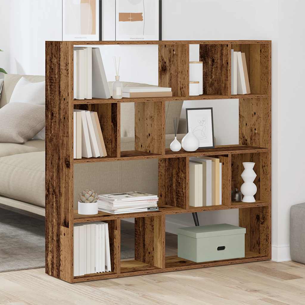 Vintage Wood Book Cabinet/Room Divider 105x24x102 cm - Rustic Charm