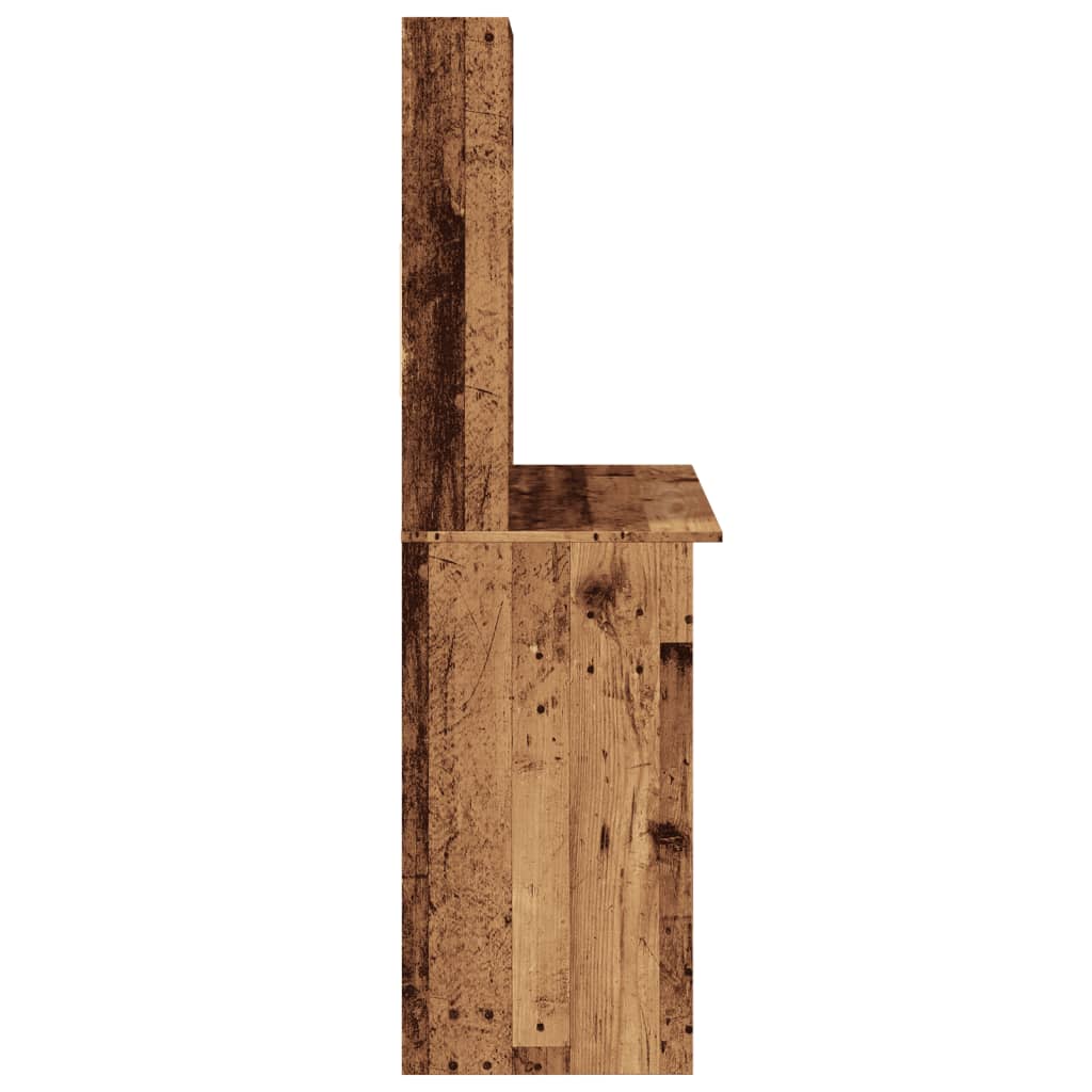 Vintage Wood Desk with Shelves - 102x45x148 cm Engineered Wood