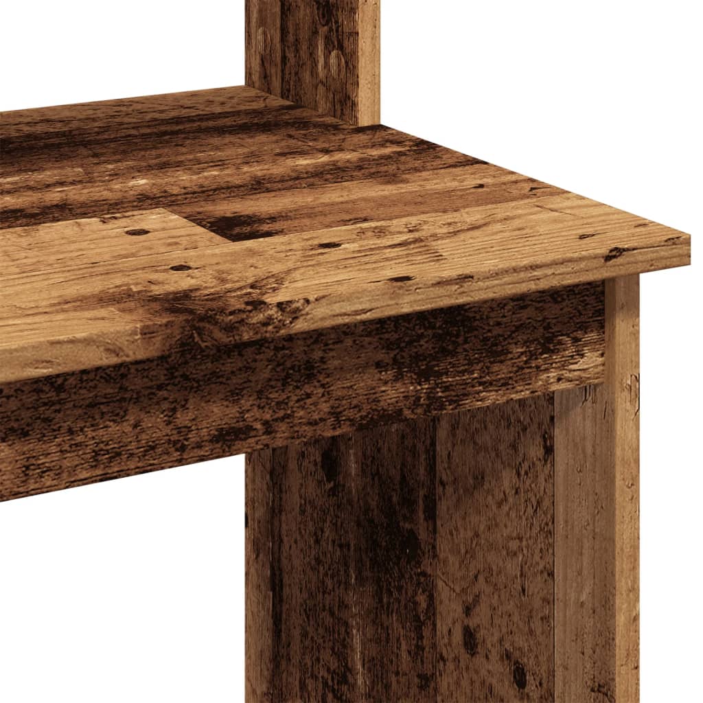 Vintage Wood Desk with Shelves - 102x45x148 cm Engineered Wood