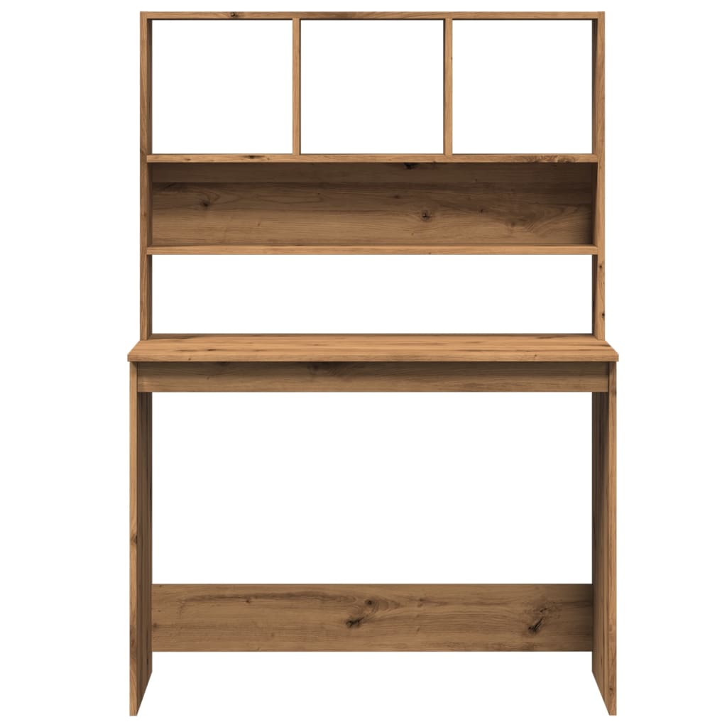 Artisan Oak Desk with Shelves, Engineered Wood, 102x45x148 cm