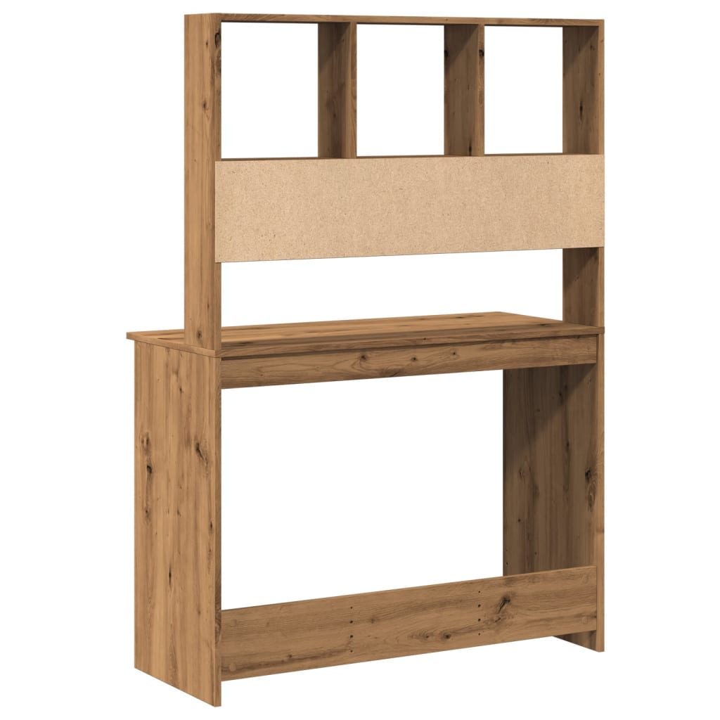 Artisan Oak Desk with Shelves, Engineered Wood, 102x45x148 cm