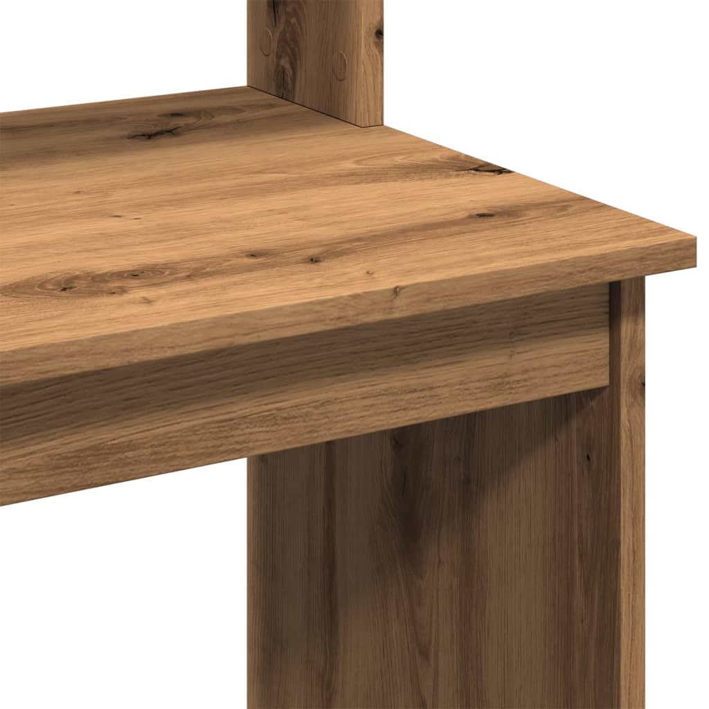 Artisan Oak Desk with Shelves, Engineered Wood, 102x45x148 cm