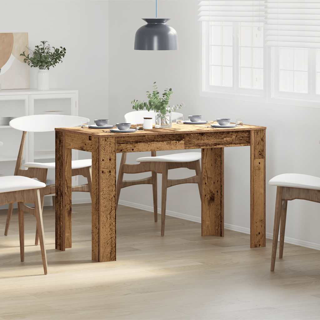 Rustic Engineered Wood Dining Table 120x60x76 cm - Vintage Style