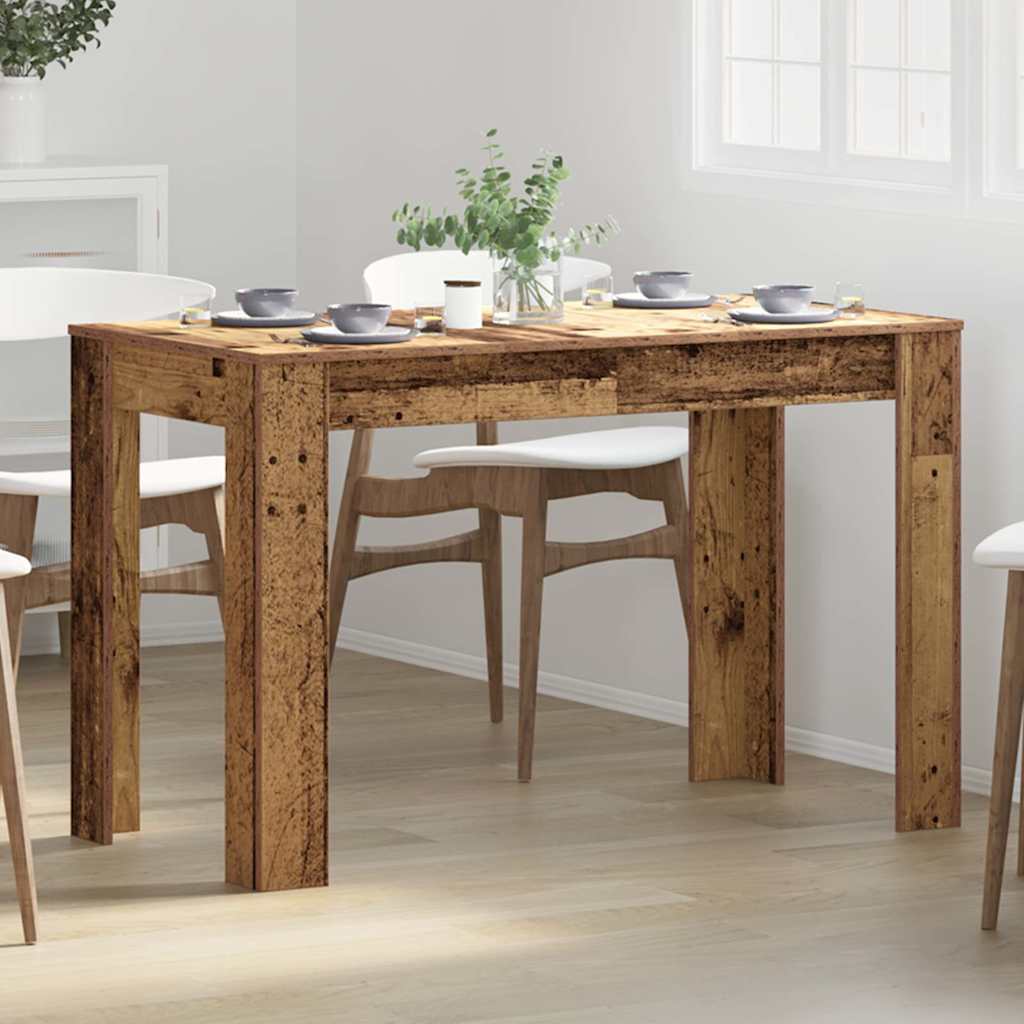 Rustic Engineered Wood Dining Table 120x60x76 cm - Vintage Style