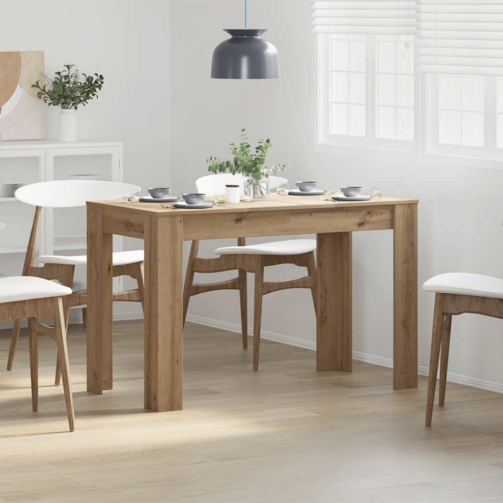 Artisan Oak Dining Table 120x60x76 cm - Engineered Wood Design